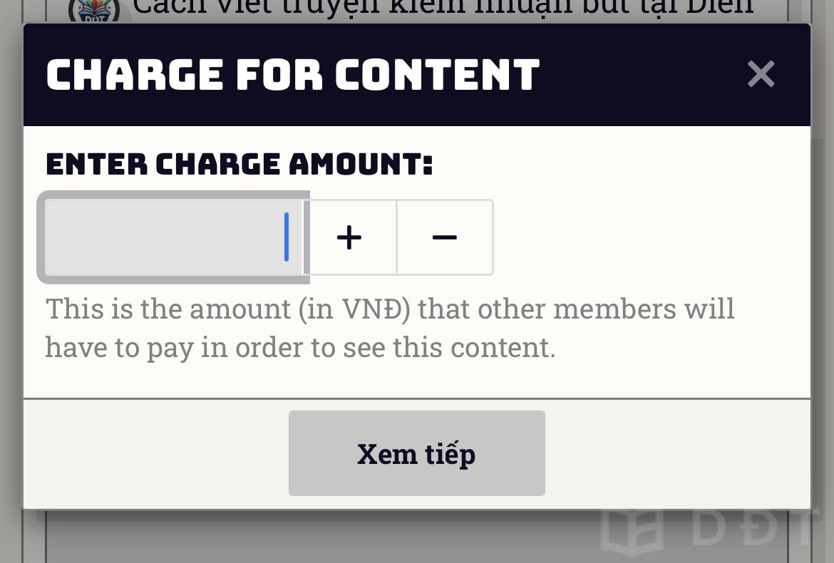 [Diendantruyen.Com] Cách khóa chương kiến tiền tại diễn đàn truyện